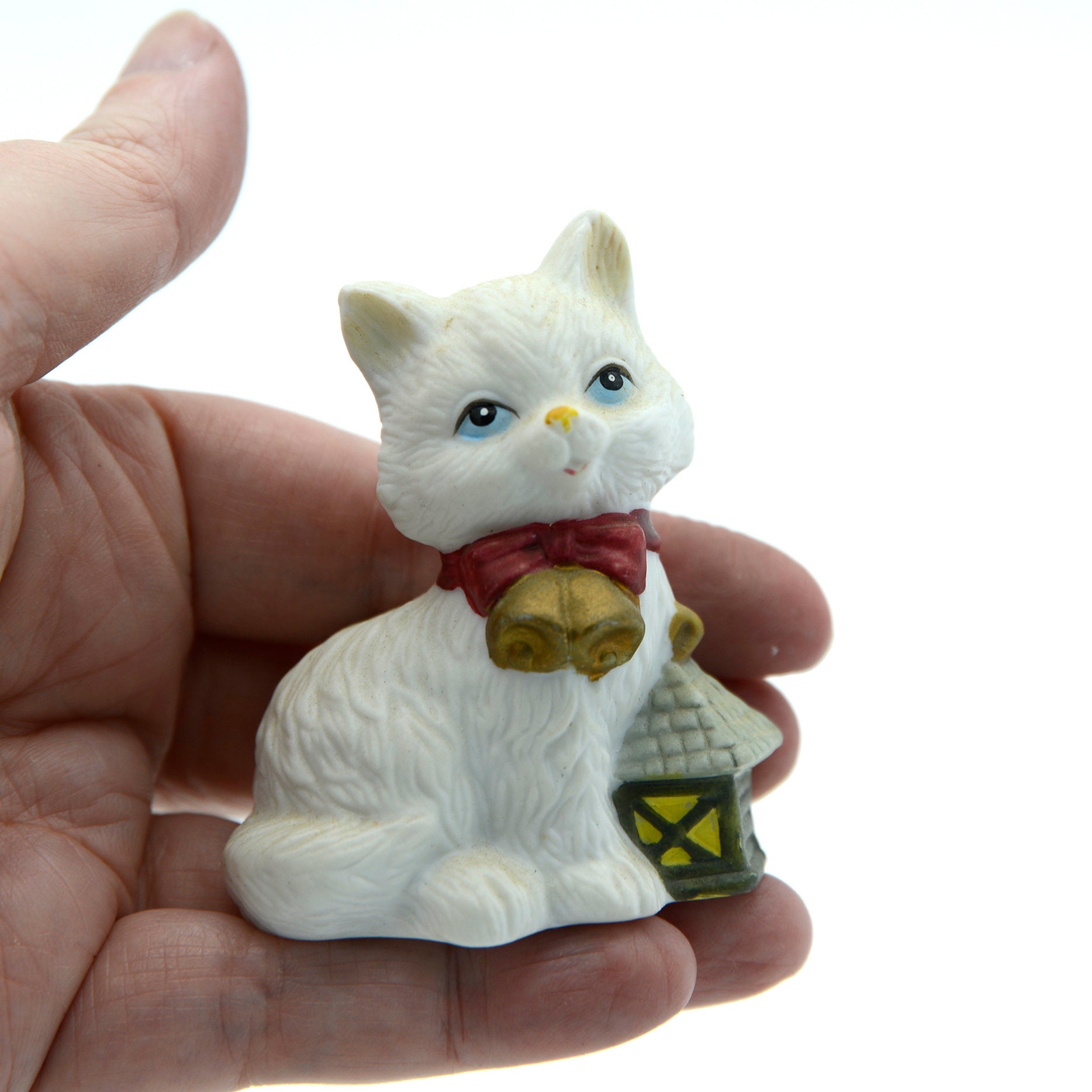Mini Cat Figurine Set, Christmas Kitten Collectibles, Cottagecore Shelf ...
