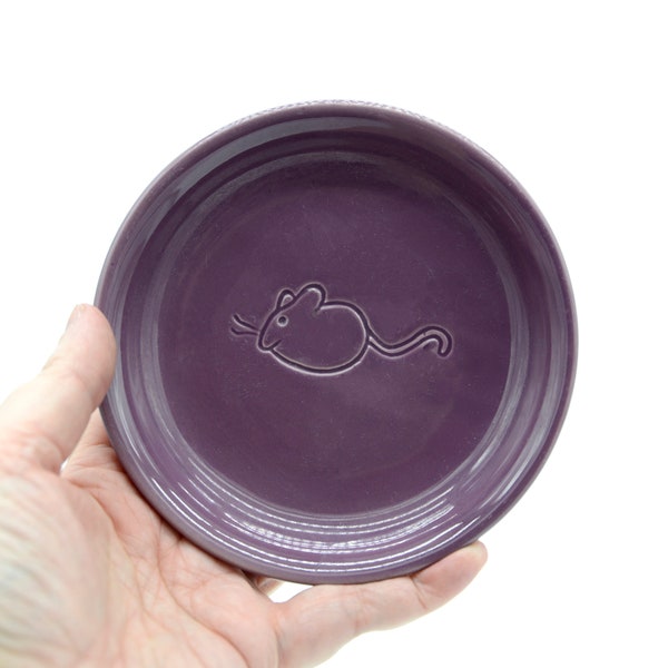 Small Vintage Purple Bowl With Engraved Mouse | Gibson Everyday | Ceramic Sauce Dessert Bowl | Stoneware Kitchen Decor