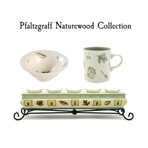 Naturewood by Pfaltzgraff Mix and Match, platos, cuencos, tazas y más piezas individuales, regalos para jardineros amantes de la naturaleza, candelabros