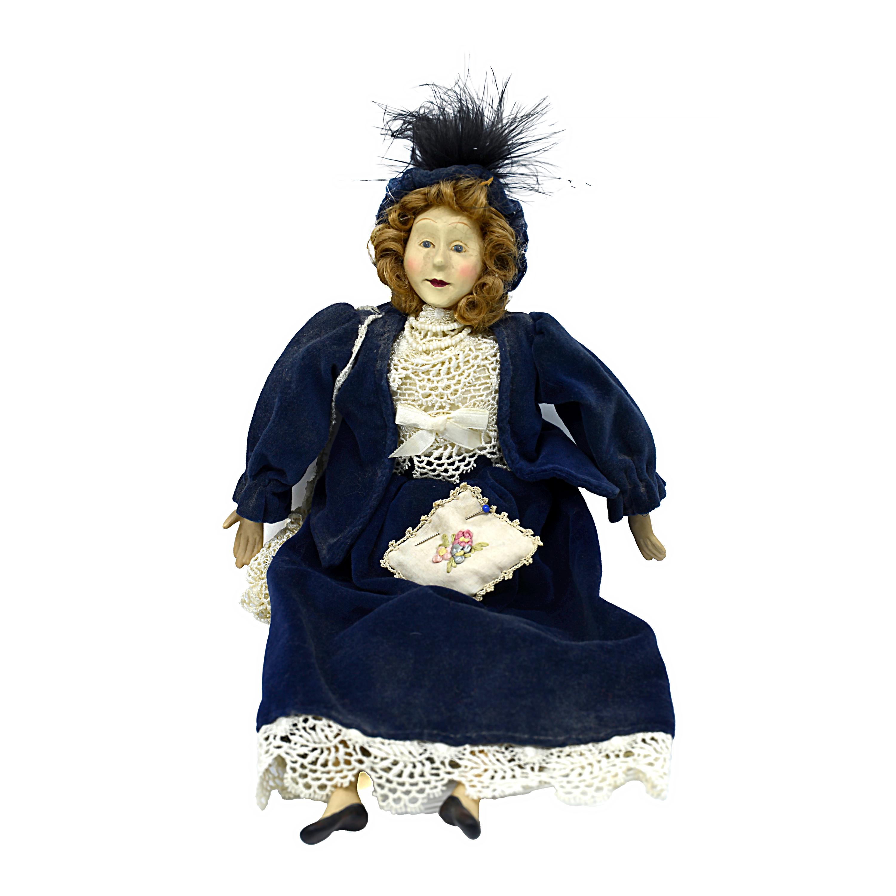 Vintage China Doll, Victorian Toy Collectible, Porcelain Figurine