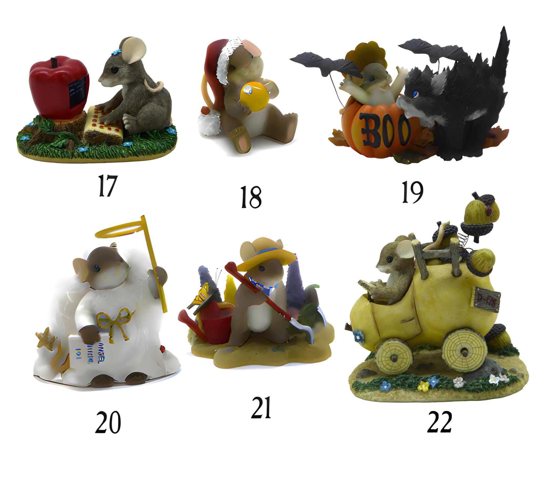 Charming Tails Figurines by Dean Griff, Cottagecore Mice Statues