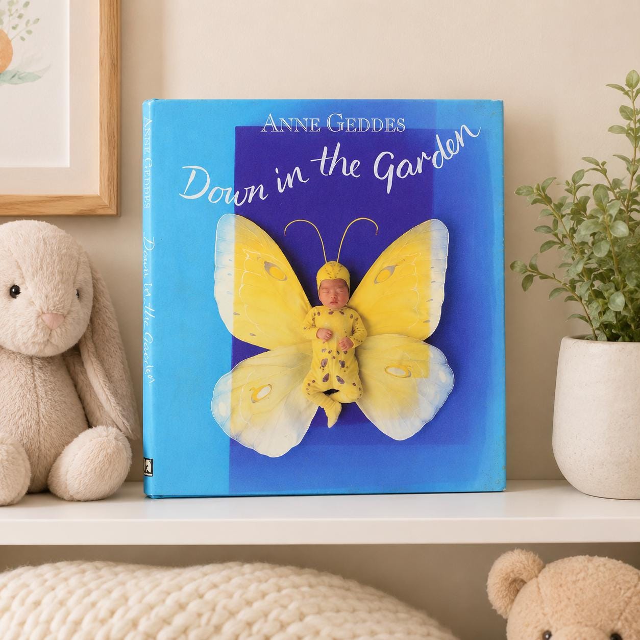 Down in the Garden Book by Anne Geddes, Large Hardcover Baby Photography Book, Whimsical Floral Nursery Decor, Cottagecore Coffee Table Book