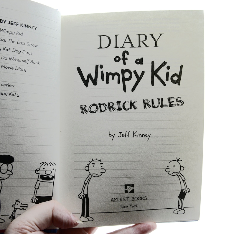 Diary of A Wimpy Kid Rodrick Rules Hardcover Jeff Kinney - Etsy