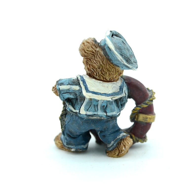 Cute Teddy Bear Sailor Figurines Sailboat Anchor Statue Nautical Home