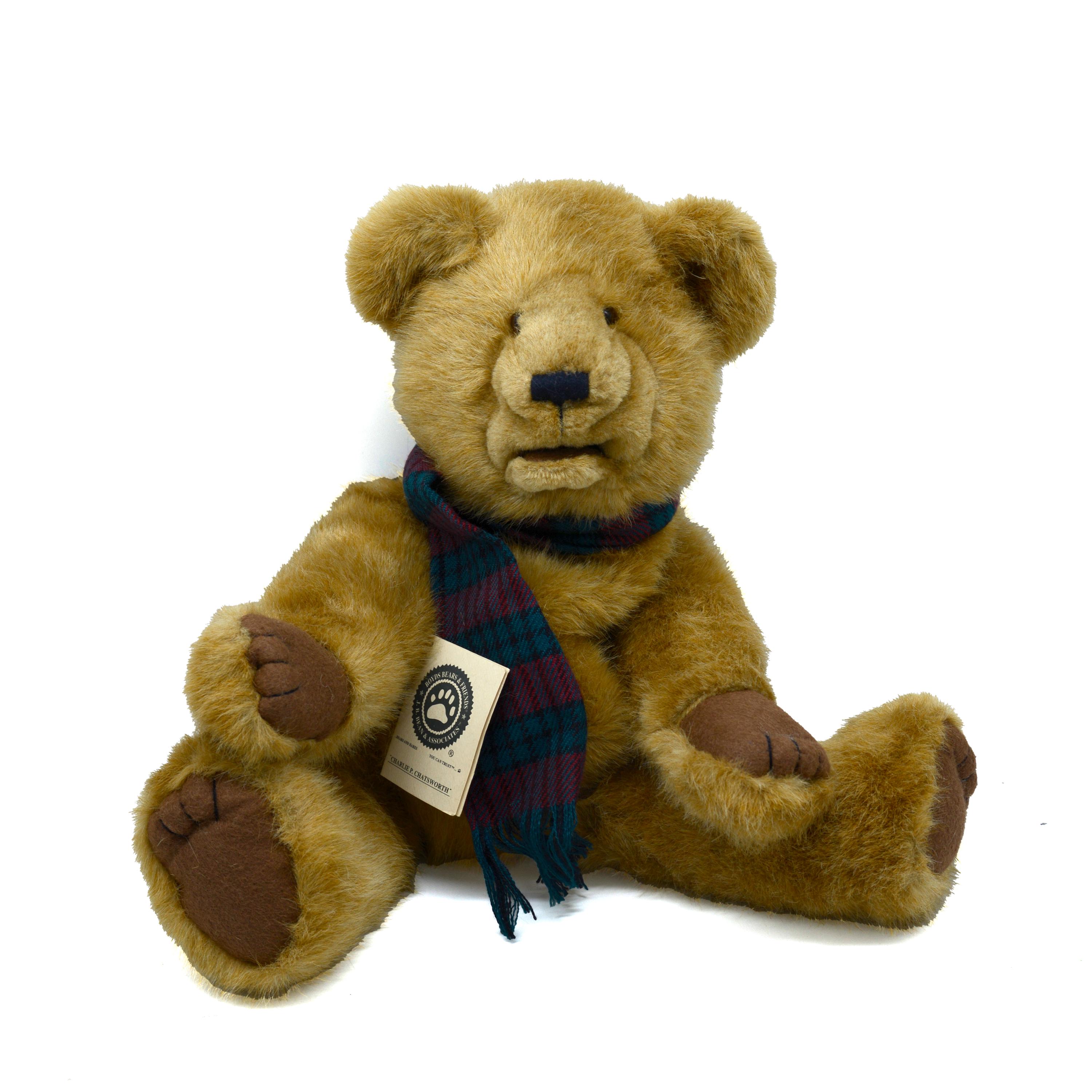 Boyds Bears Hand Puppet Charlie P Chatsworth, Vintage Plush Toy