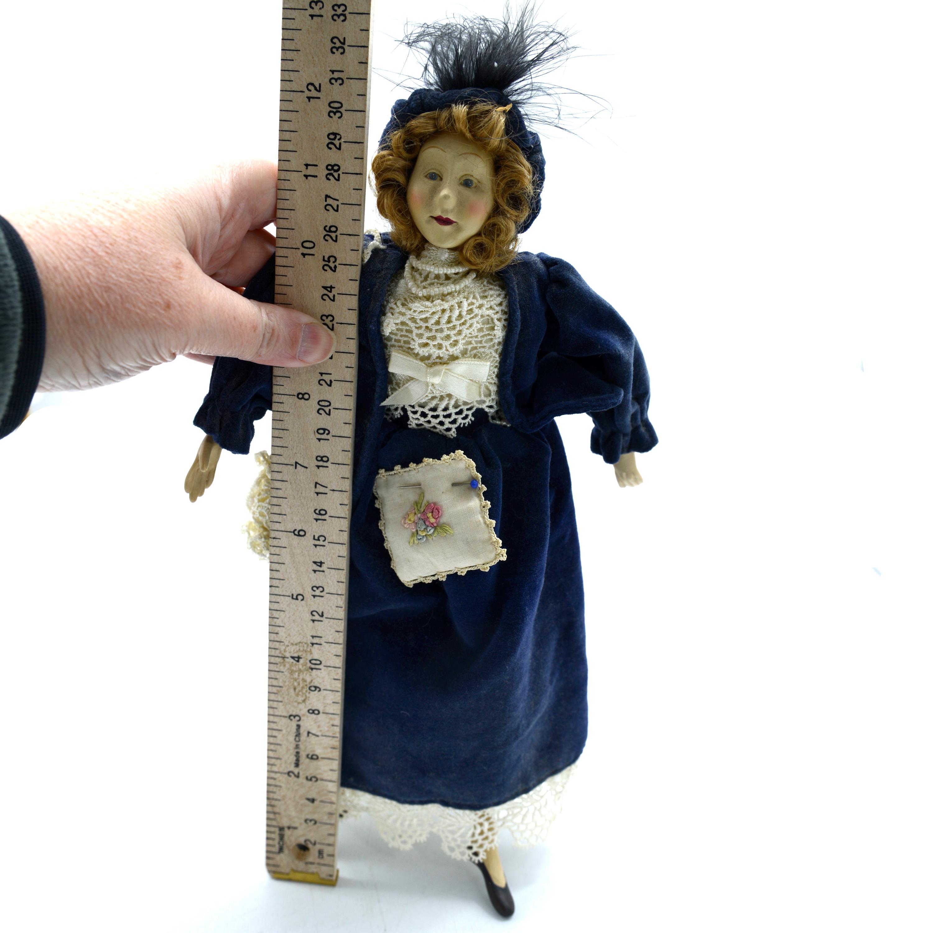 Vintage China Doll, Victorian Toy Collectible, Porcelain Figurine