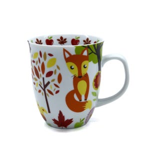 Woodland Friends Fox Mug, Creative Tops Autumn Coffee Cup, Cute Forest Animal Ceramic, Cozy Cottagecore Decor, Fall Kitchen Gift
