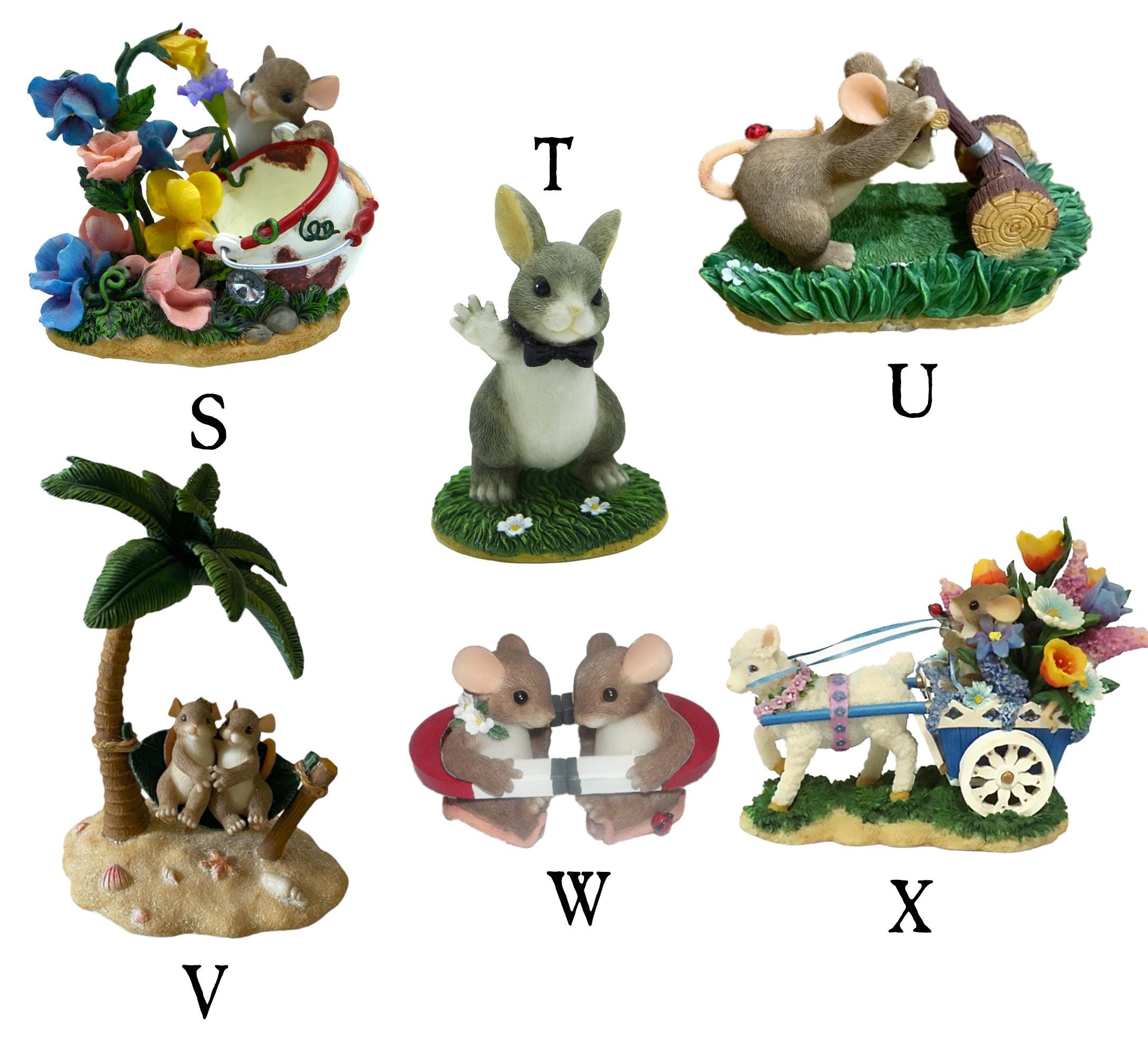 Charming Tails Figurines by Dean Griff, Cottagecore Mice Statues