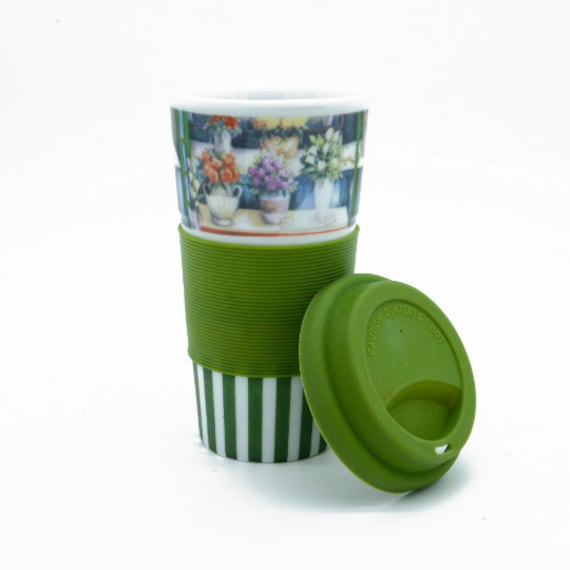 Ceramic Travel Tumbler With Lid Ice Tea Coffee Tumbler Etsy