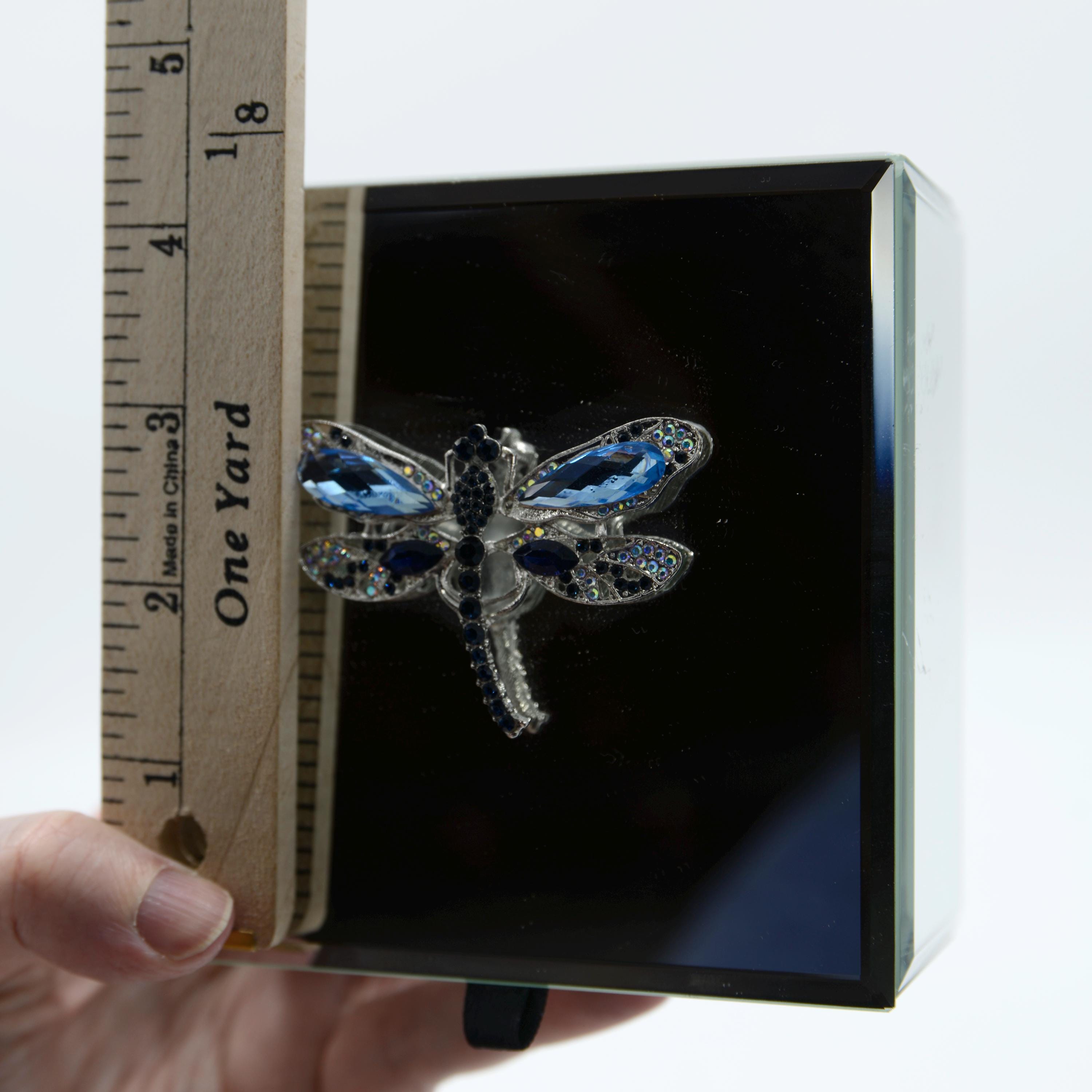 Joyero Vintage Redondo De Cristal Con Diseño De Libélulas Y Flores - España