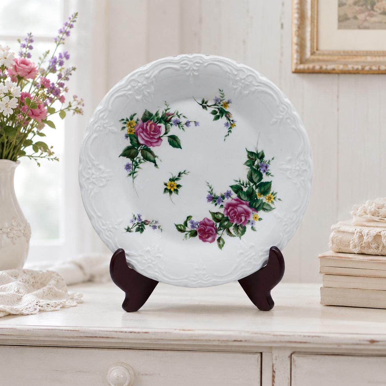 Victorian Rose Dinner Plates - Etsy