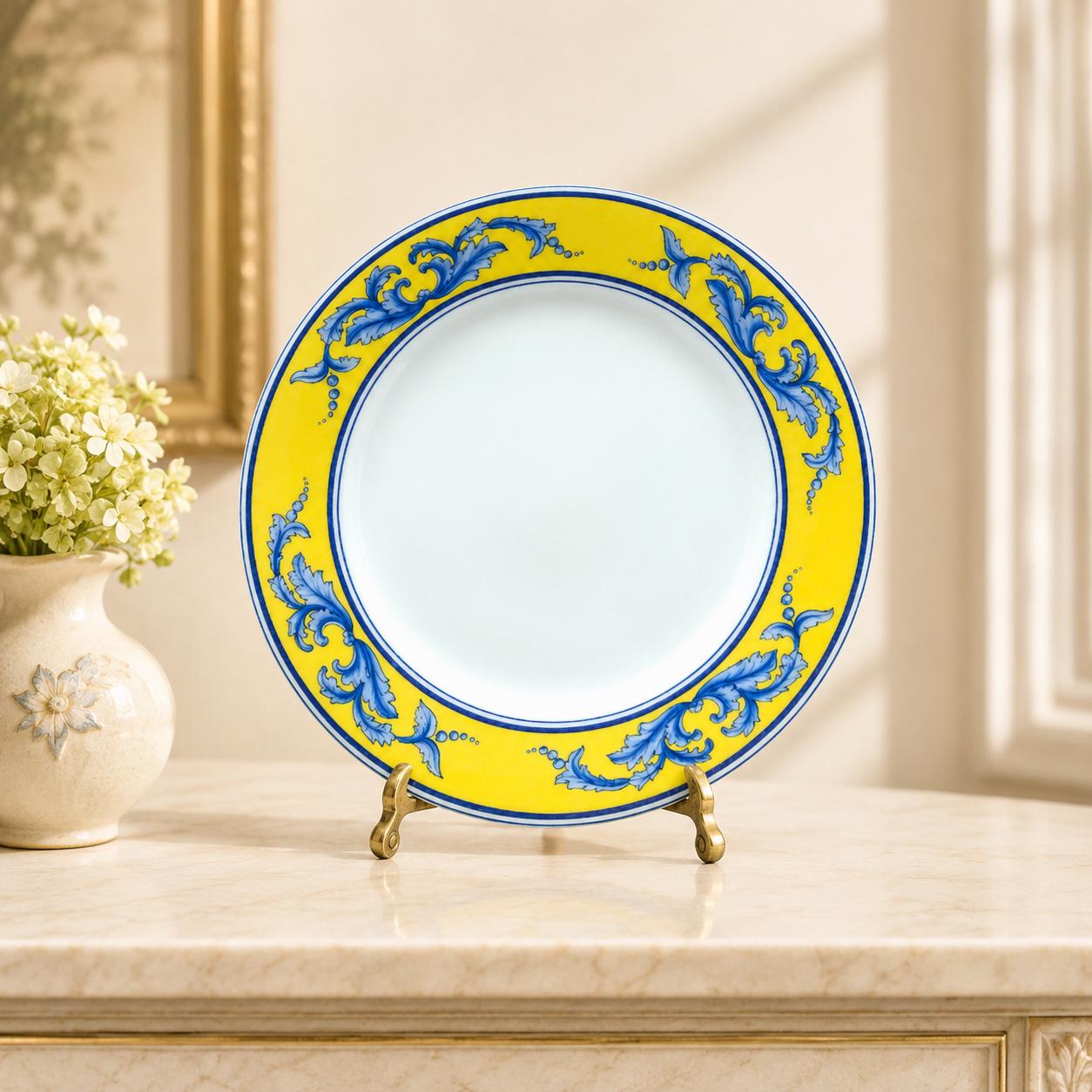 Blue and Yellow Portugal Porcelain Vista Alegre Salina Plate