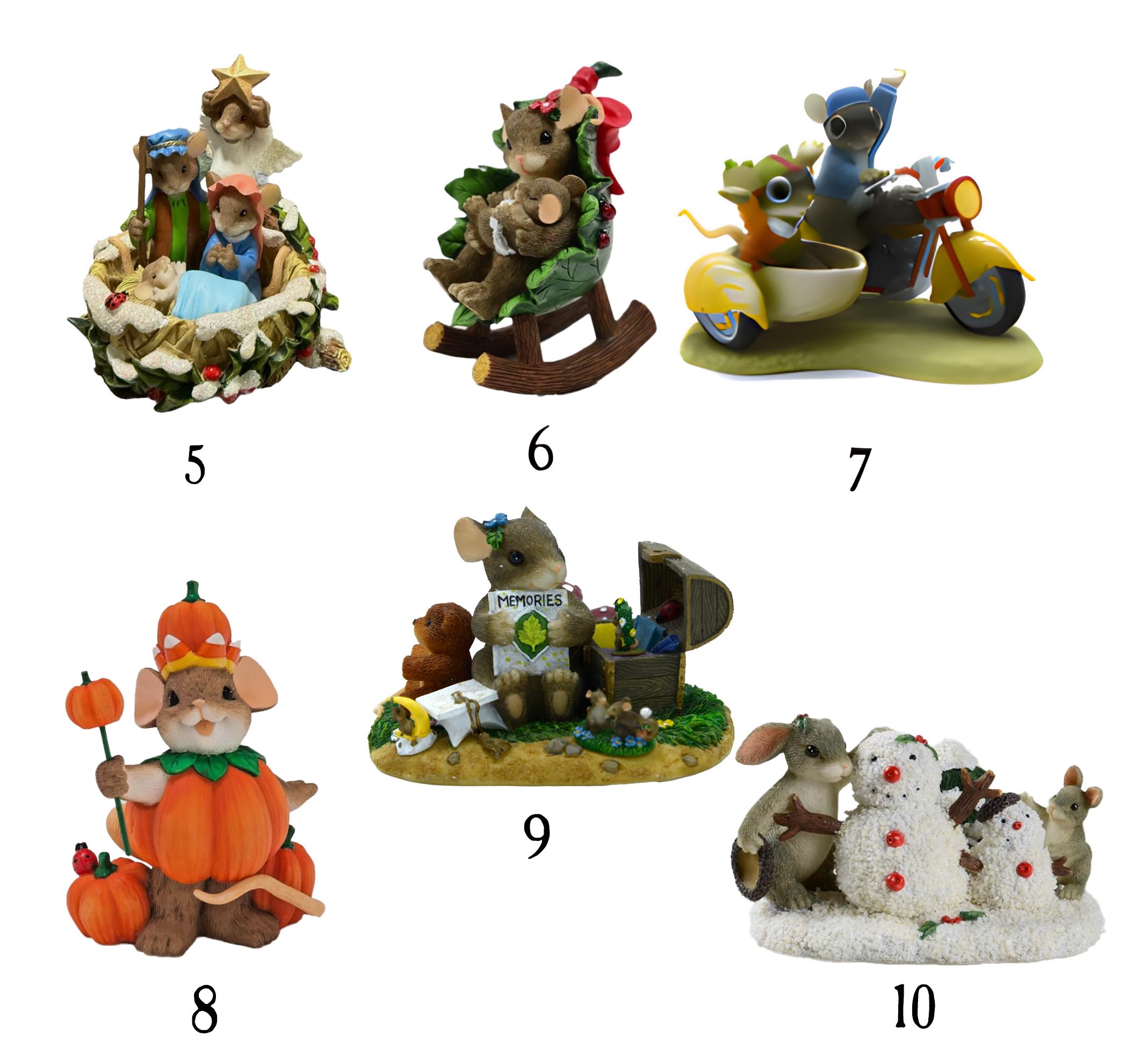 Charming Tails Figurines by Dean Griff, Cottagecore Mice Statues