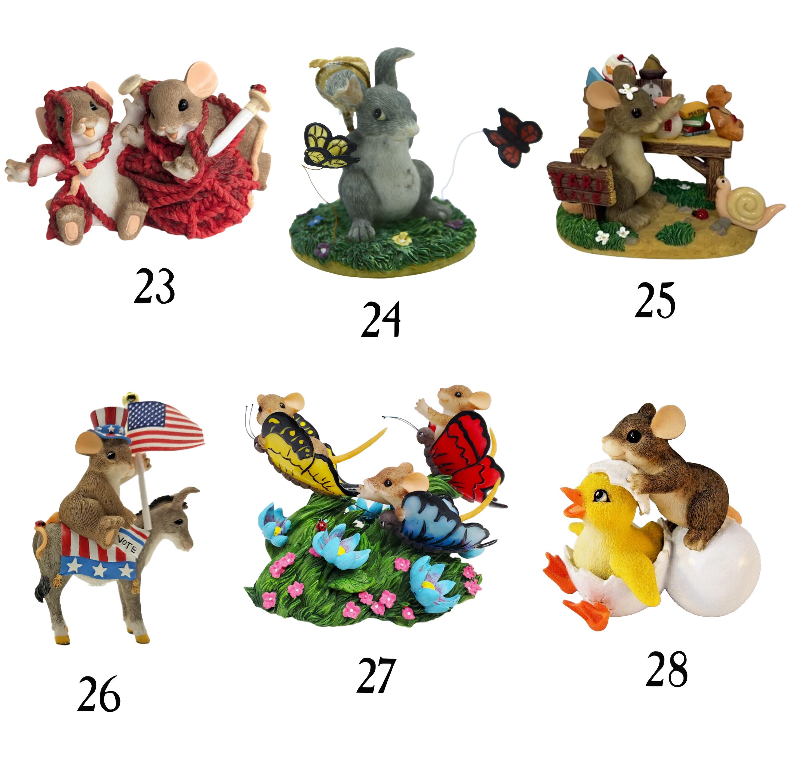 Charming Tails Figurines by Dean Griff, Cottagecore Mice Statues