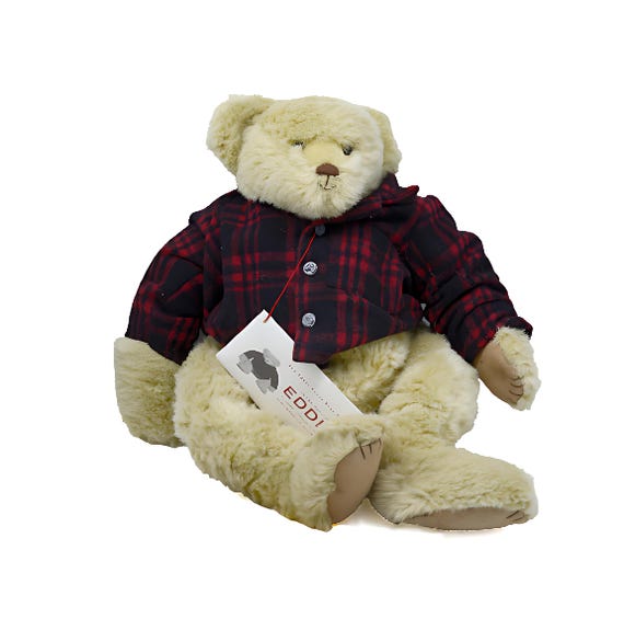 Vintage Eddie Bauer Teddy Bear, Cabin Decor, Rustic Lodge Plush