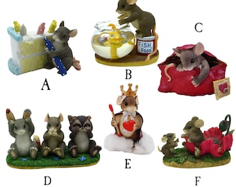 Charming Tails Figurines by Dean Griff, Cottagecore Mice Statues