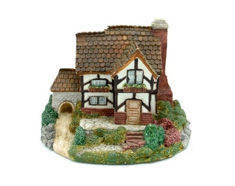 Old England's Classic Cottages Collection Tudor Hall | Ceramic House Statue | Tiny Village | Fairy House | Cottagecore Home Decor | Figurine