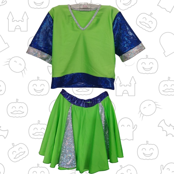 Cheerleader top and skirt fancy dress hot sale