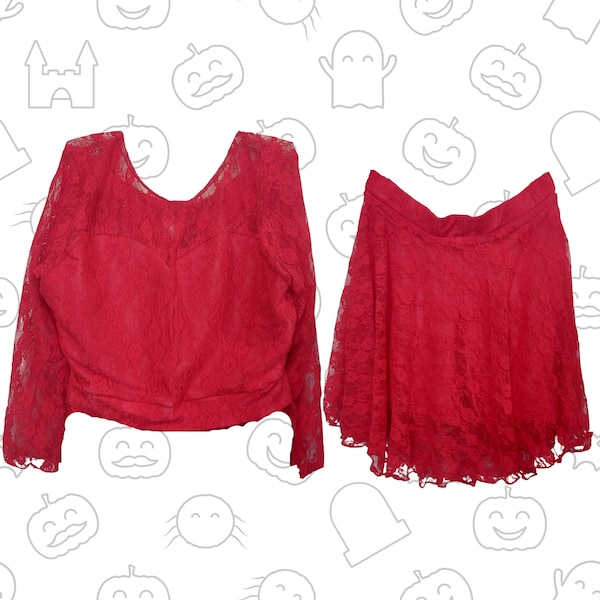 Rosie Red Lace Top & Skirt Two Piece Set Children's Fancy Costume