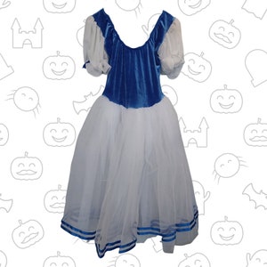 Blanc & bleu marine Demoiselles Puff Manches Velvet TuTu Robe Costume Fantaisie Enfants