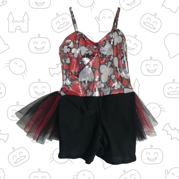 Roxy Hearts & Spades Playsuit TuTu- Red and Black Children's Fancy Dress Costume