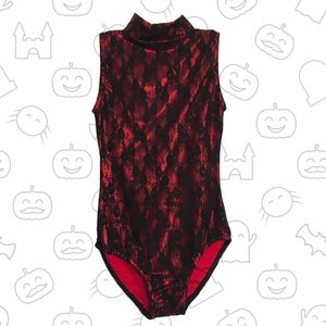 Black & Red Lace Leotard Dress Children&#39;s Fancy Costume