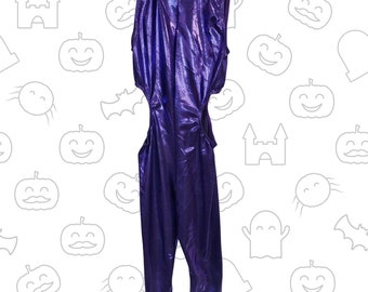 Metallic Purple Cut-Out Catsuit Children's Fancy Dress Costume
