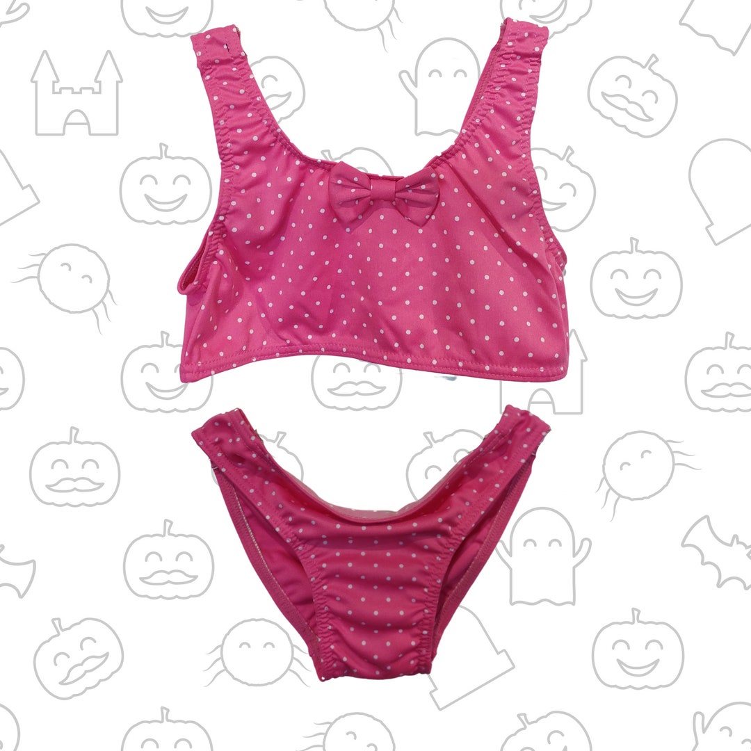Babyhug Sleeveless Two Piece Swimsuit Polka Dot Print- Pink