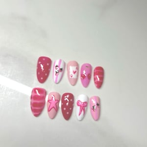 Pink & pretty press on nails