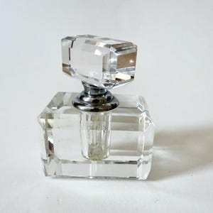 Vintage crystal bottle for oil perfumes & attar  - crystal perfumed oil bottle - oil perfume vial