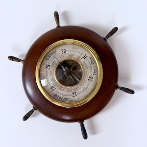 Vintage Ship Wheel Barometer 13cm D
