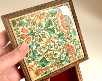 Vintage William Morris Keramikfliesen Schmuckkästchen/Aufbewahrungsbox/Schmuckkästchen/William Morris Box/Wohndeko-Box