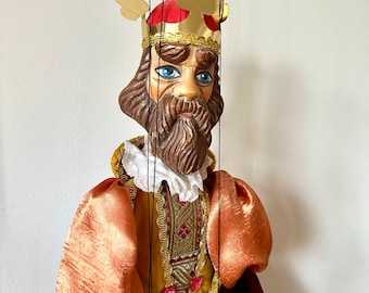 Vintage Marionette custom work handmade carved from wood. 52cm H
