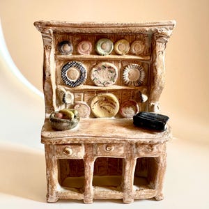 Vintage Sheila Smith Langsbeer Farm Ceramic Cupboard. England Devon studio work.