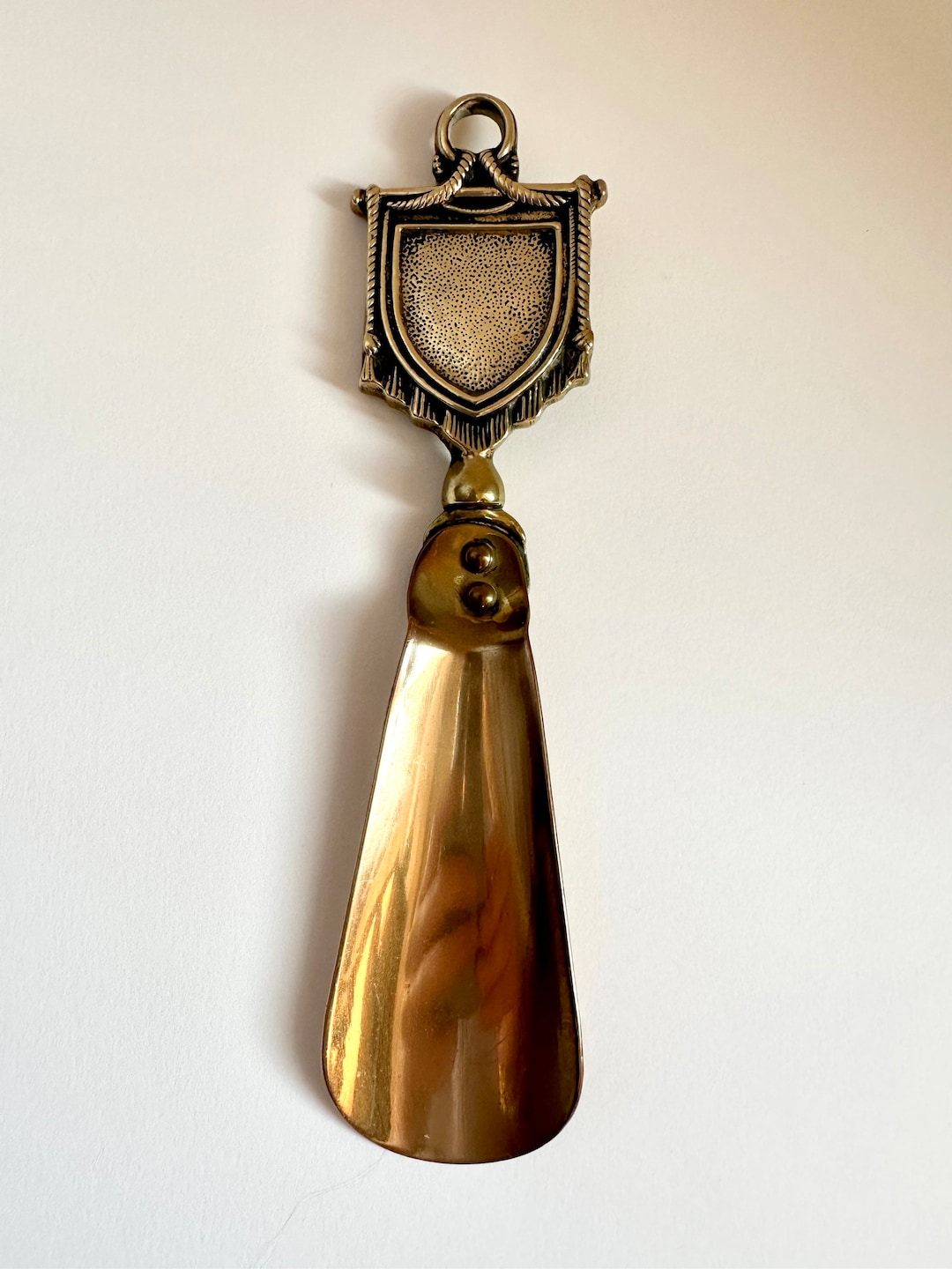 Vintage Brass Shoe Horn Etsy