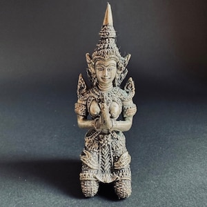 Vintage Brass Female Kneeling Teppanom Mythology Angels.  Intricately hand molded from wax.
