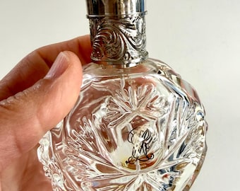 Beautiful, Vintage, German, Amber/yellow Crystal Perfume Bottle