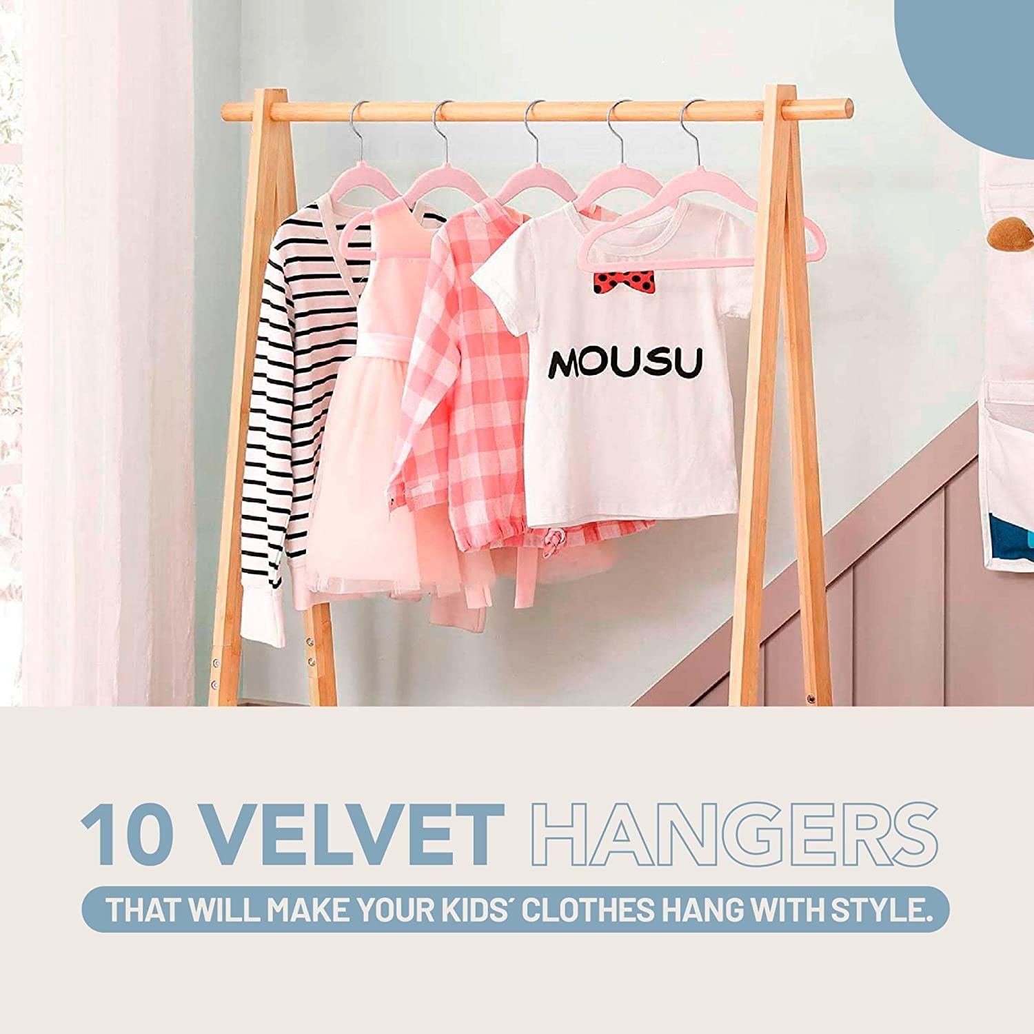 Pink Velvet Hangers Kids X 10 Unit 