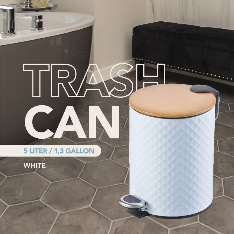 Wooden Bathroom Trash Can