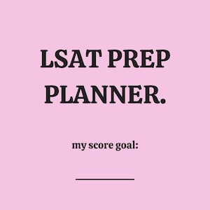 LSAT Prep Planner