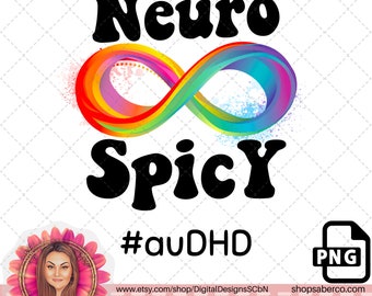 NeuroSpicy png / descarga instantánea / png / neurospicy / neurodivergente / autista / tdah / sublimación