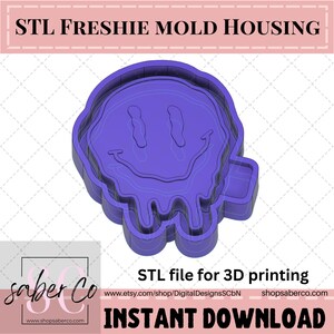 Melty Smiley Freshie mold STL | instant download | stl file only | 3D printing