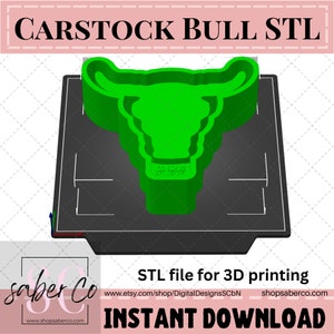 Cardstock Bull Freshie mold STL file for the Saber Co. Cardstock Bull Silicone Mold ©SC2022 | instant download | stl file only