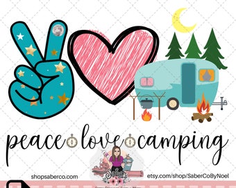 Paz Amor Camping png | download instantâneo | png | sublimação