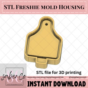Cardstock Cow Tag Freshie mold STL | instant download | stl file only | 3D printing