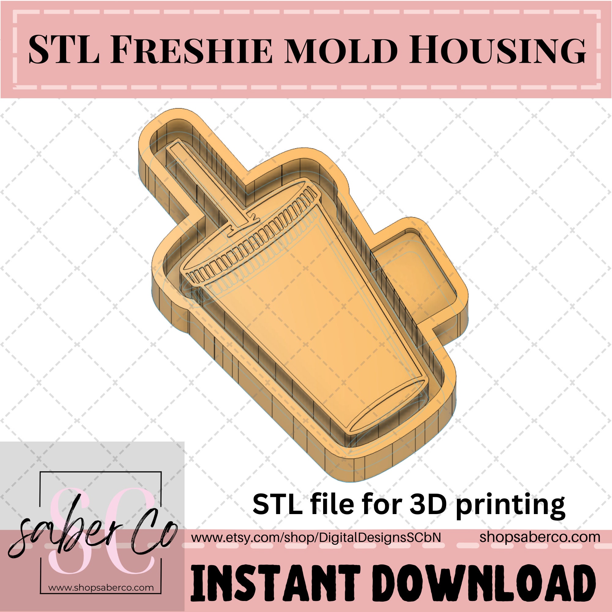 STL file Grinch Stanley Tumbler And Bag Freshie STL Mold Housing