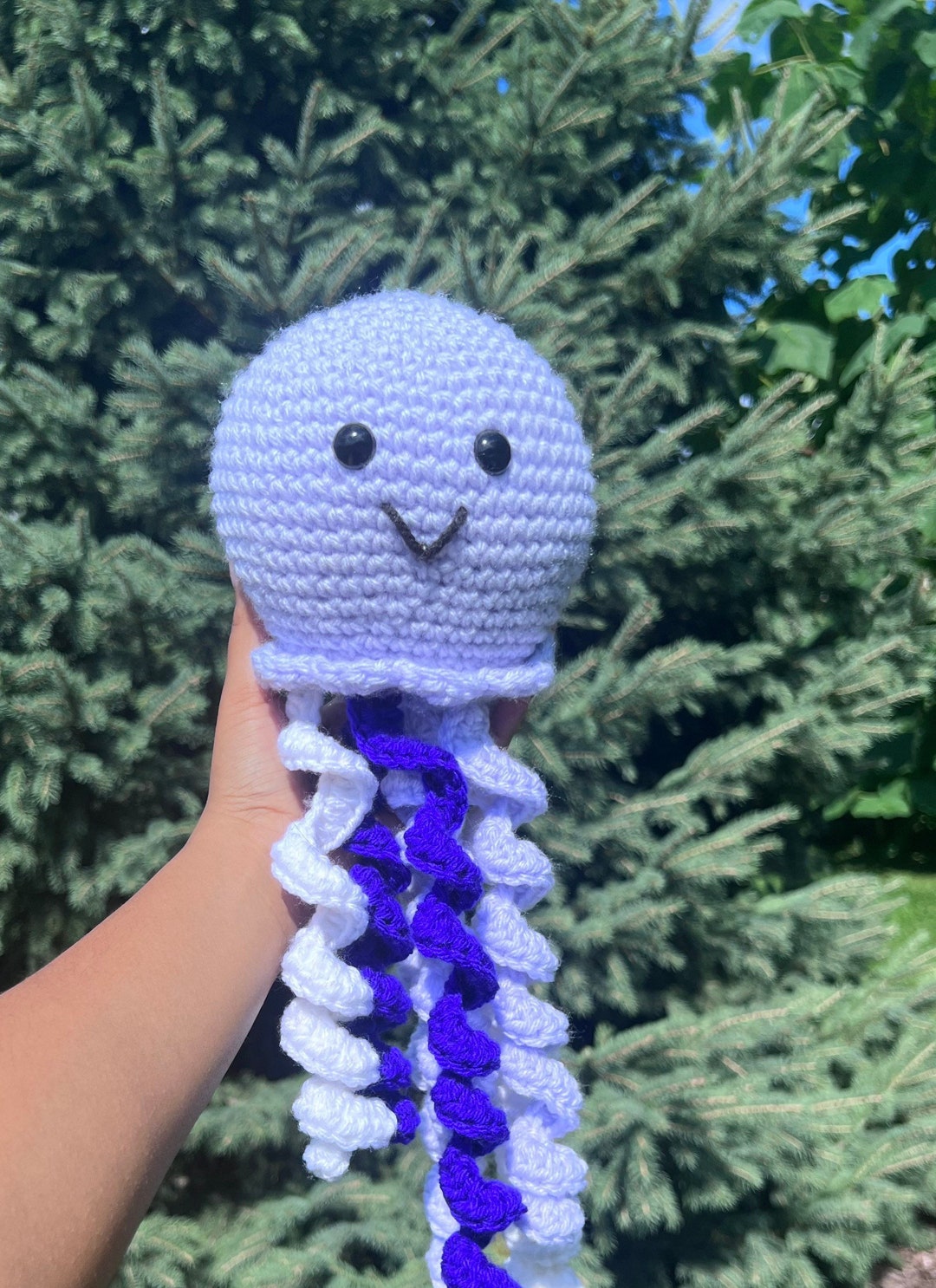 Jellyfish Stuffed Animal Crocheted Etsy