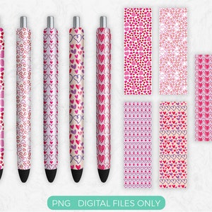Valentines Day Pen Wrap PNG Sublimation Design, Digital Download