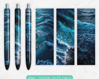 Ozean Pen Wrap PNG Sublimation Design digitaler Download