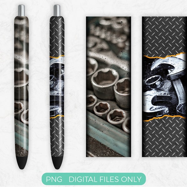 Mechanic Pen Wrap PNG Sublimation Design, Digital Download